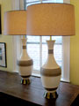 Pair of Ivory and Gold FAIP Lamps