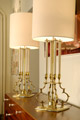 Pair of Stiffel lamps with brass base
