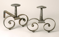 Baroque steel andirons