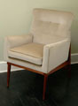 Jens Risom lounge chair with sage velvet upholstery