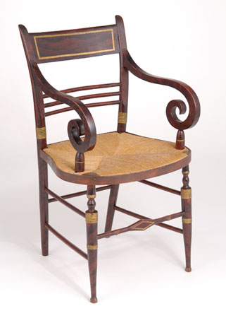 Federal Style Rush Seat Armchair