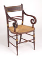Federal style painted rush seat chair