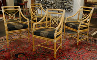 Set of four McGuire rattan Target chairs