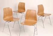 Set of four Royal molded plywood chairs