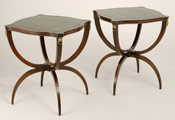 Pair of Leather Top Side Tables