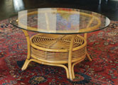 Rattan Glass Top Cocktail Table