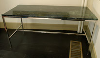 Chrome Desk with Green Marble Top