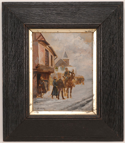 Besson Village Scene with Soldiers in the Snow