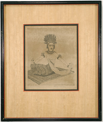 Etching Balinese Dancer