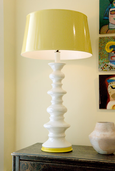 White Ceramic Turned Lamp