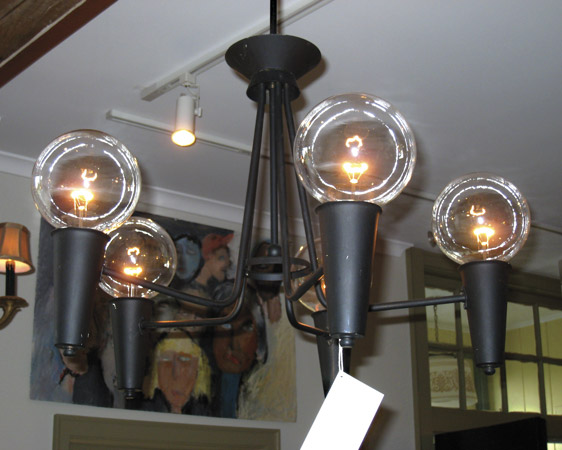 Black Metal Five Light Fixture