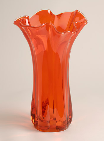 Orange Glass Studio Vase